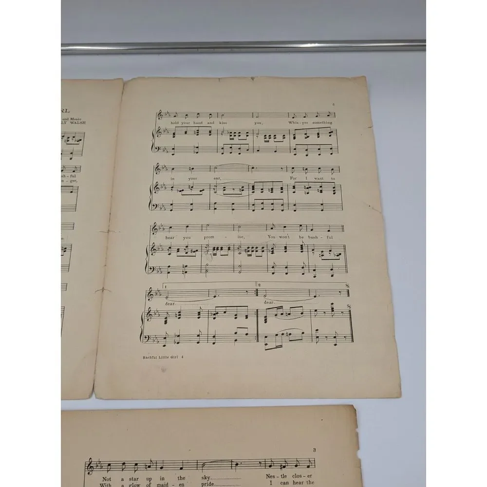Oh You Bashful Little Girlie Sheet Music 1912 Billy‎ Walsh Antique Berlin Woman